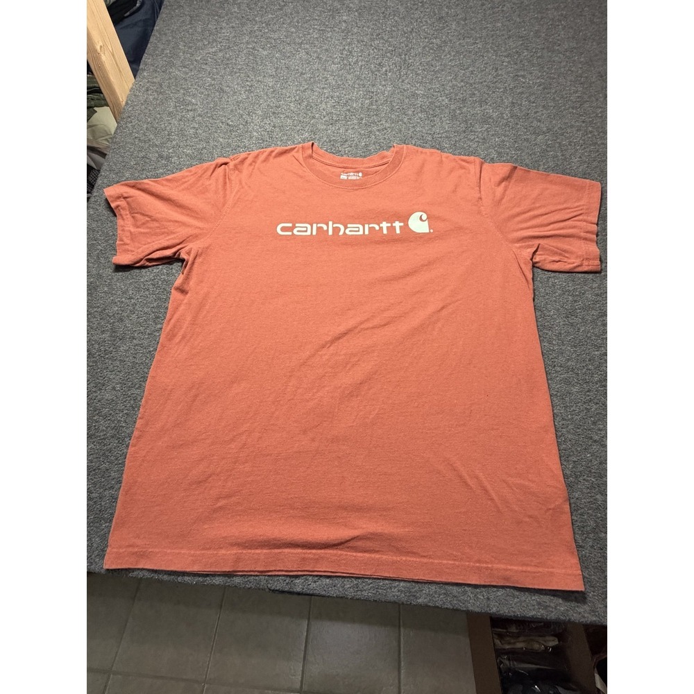 Carhartt Dearborn T-Shirt Mens 2XL Pink Relaxed Fit Logo TK3361-M Short Sleeve